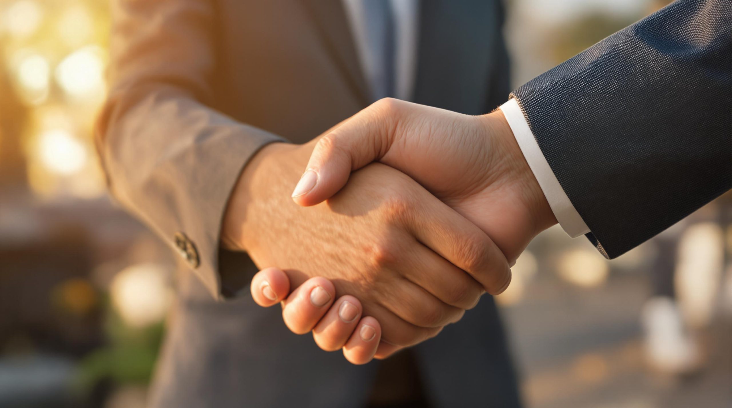 Poignée de main professionnelle.