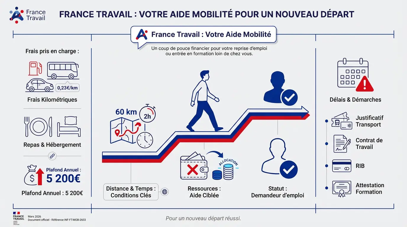Conseillère France Travail expliquant les aides à la mobilité pour un nouveau job