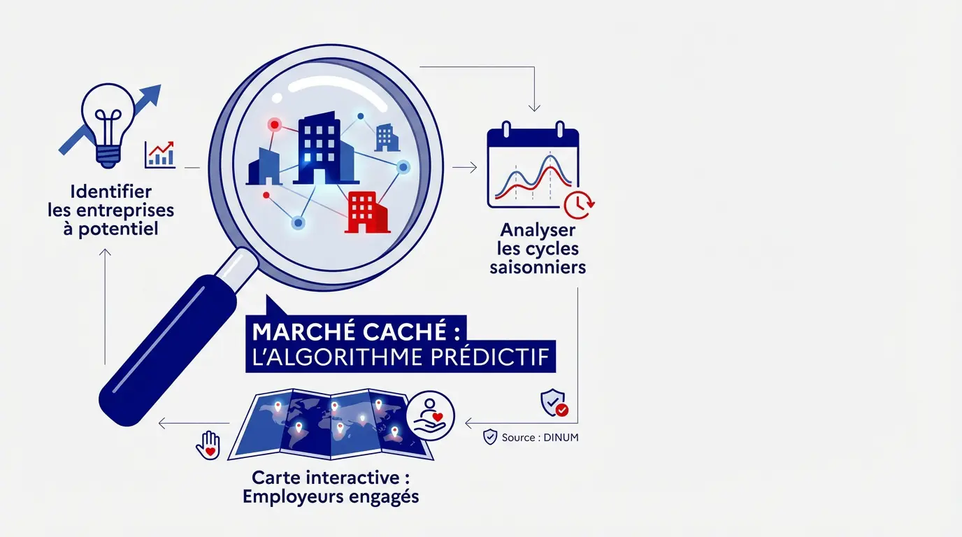 Schéma de fonctionnement de l'algorithme prédictif pour débusquer le marché caché de l'alternance