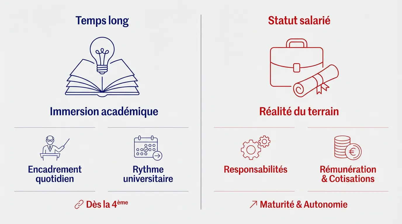Comparaison entre les parcours en formation initiale et en alternance pour l'orientation professionnelle