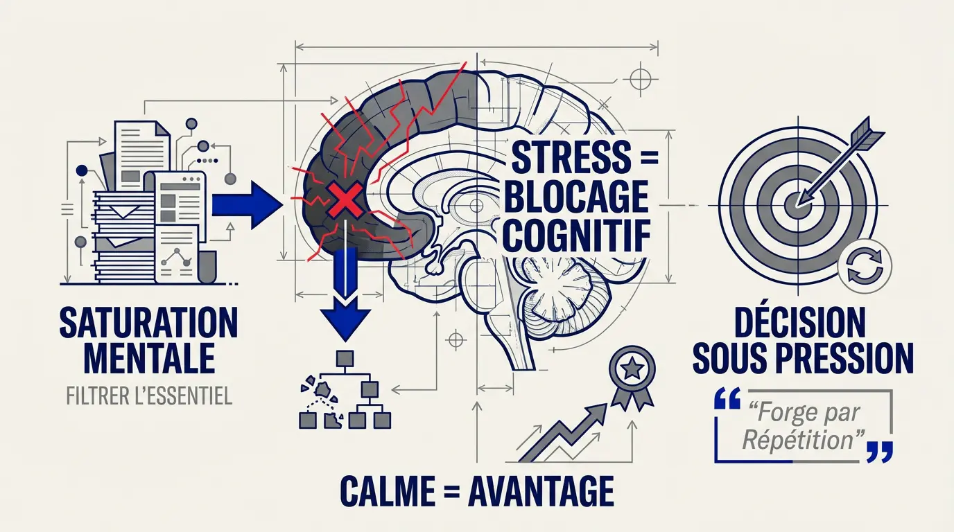 Infographie sur la gestion de la charge mentale et du stress en situation réelle