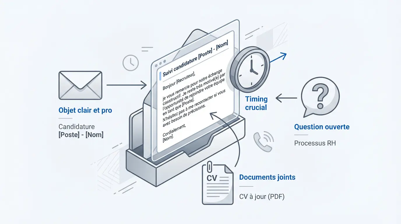 Schéma d'un processus de candidature optimisé avec étapes de relance