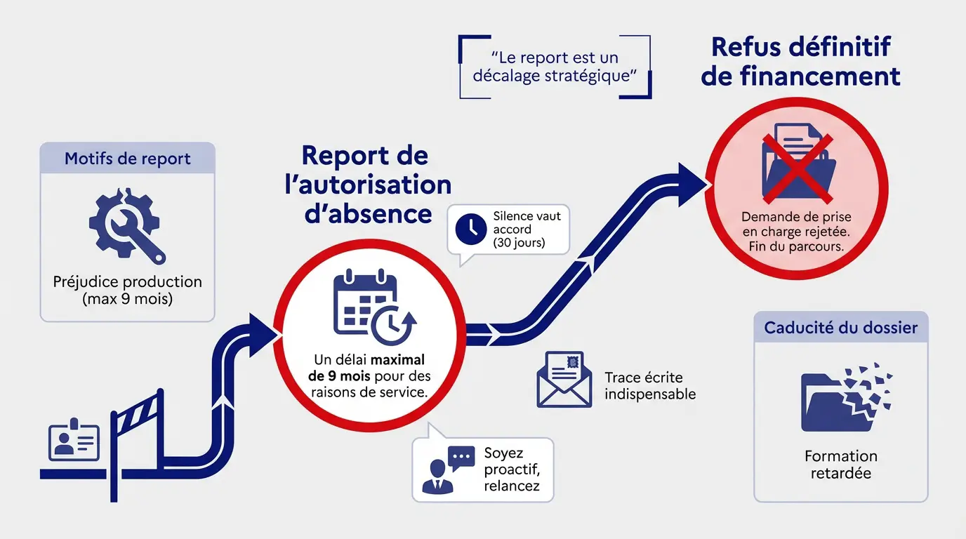 Schéma des étapes de demande d'autorisation d'absence pour un PTP