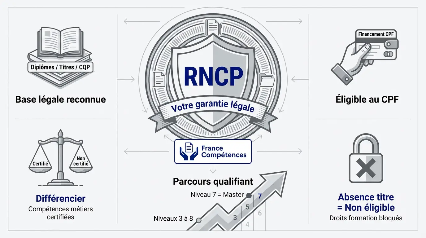 Certification RNCP garantissant la reconnaissance de l'État pour une formation professionnelle